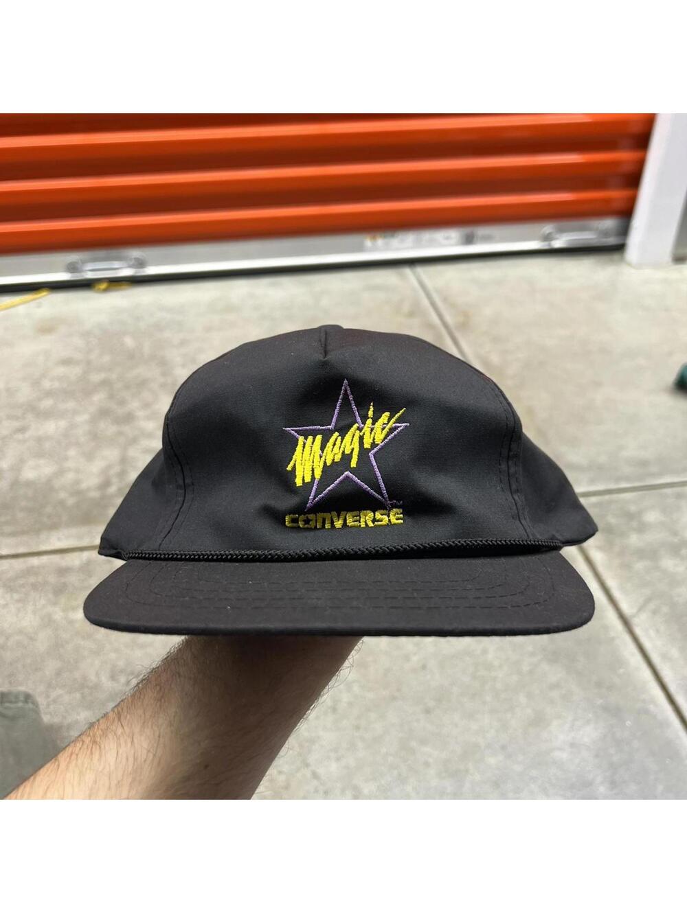 vintage converse magic johnson black snapback nba hat